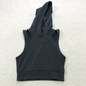 Alphalete Cropped Tank Top Womens XS Dark Gray Hooded Athleisure Athletic